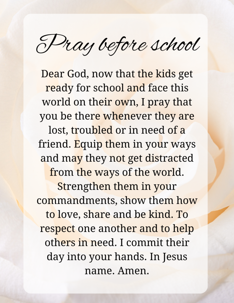 Morning prayer for school kids