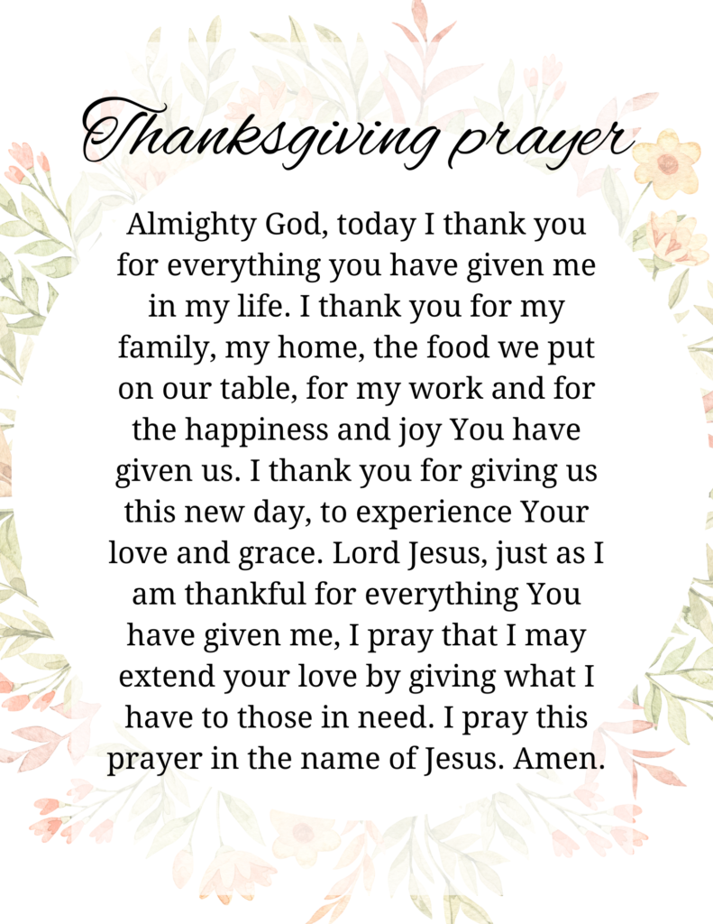 Thanksgiving prayer