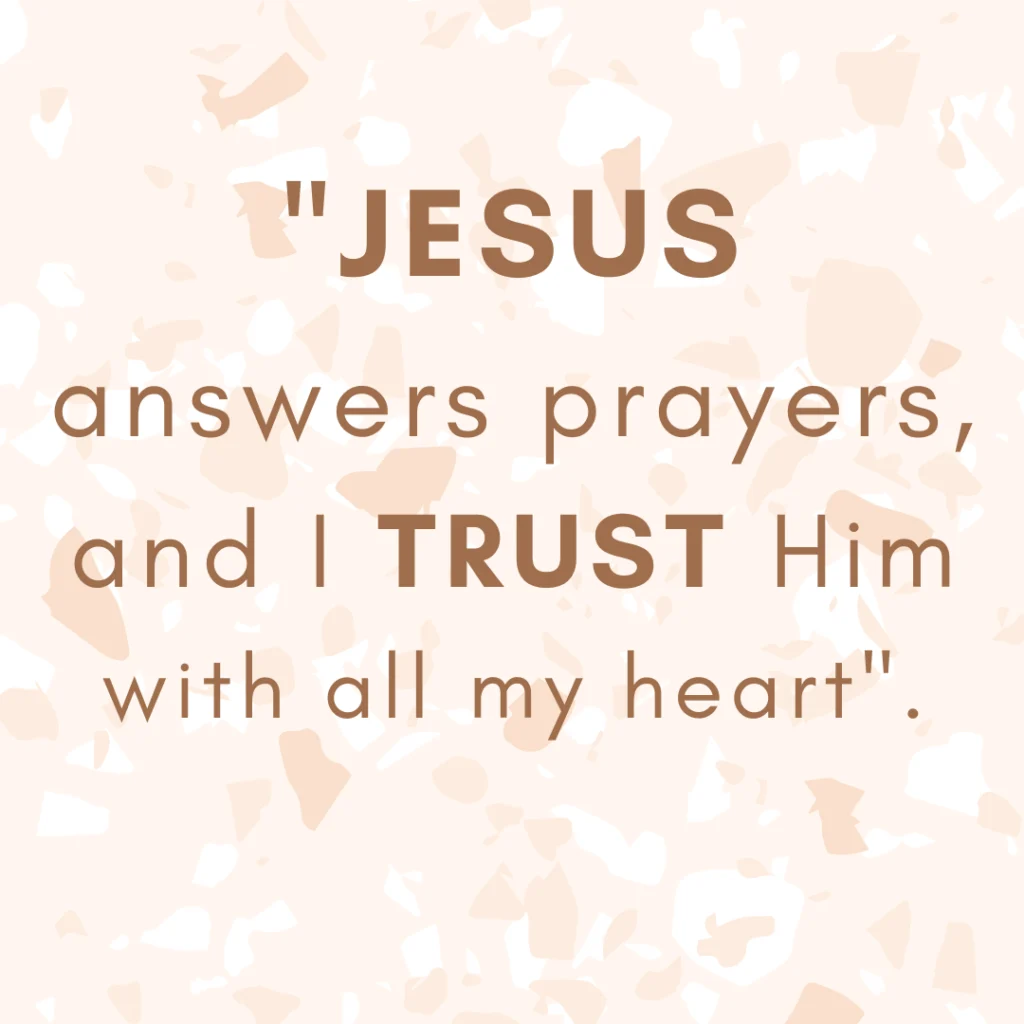 Jesus answers prayers