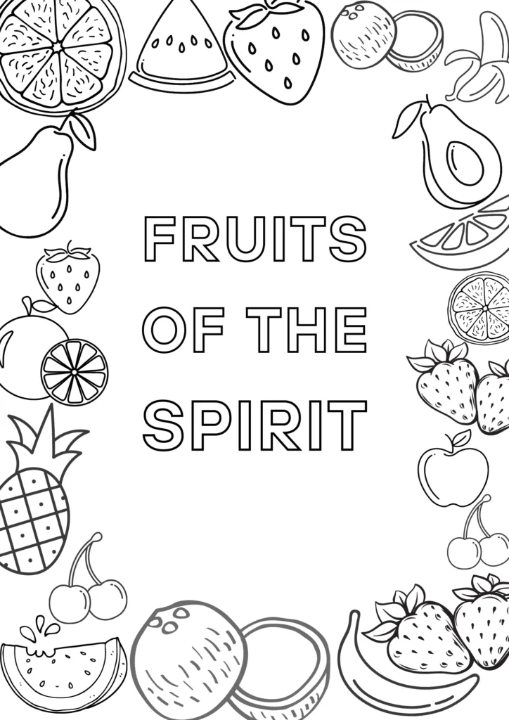 Fruits of the Spirit coloring page for kids