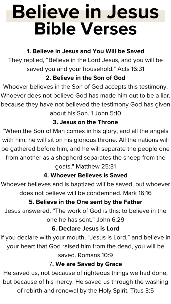 Believe in Jesus bible verses