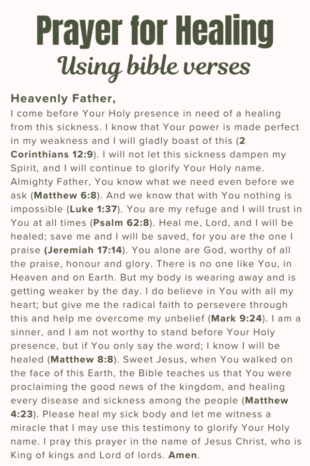 Short Prayer for Healing and Recovery for Someone in Need of a Miracle