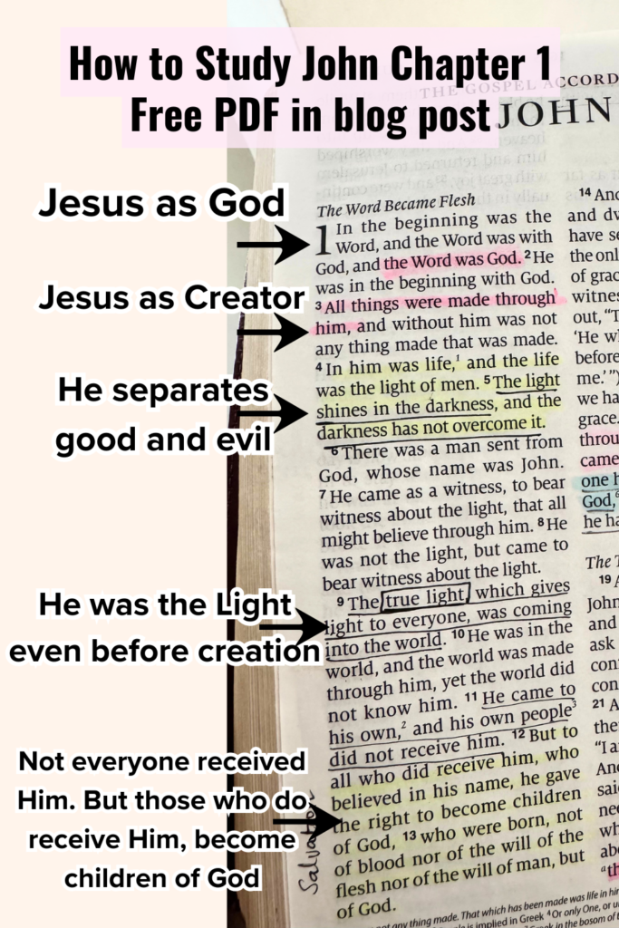 John Chapter 1 bible study notes